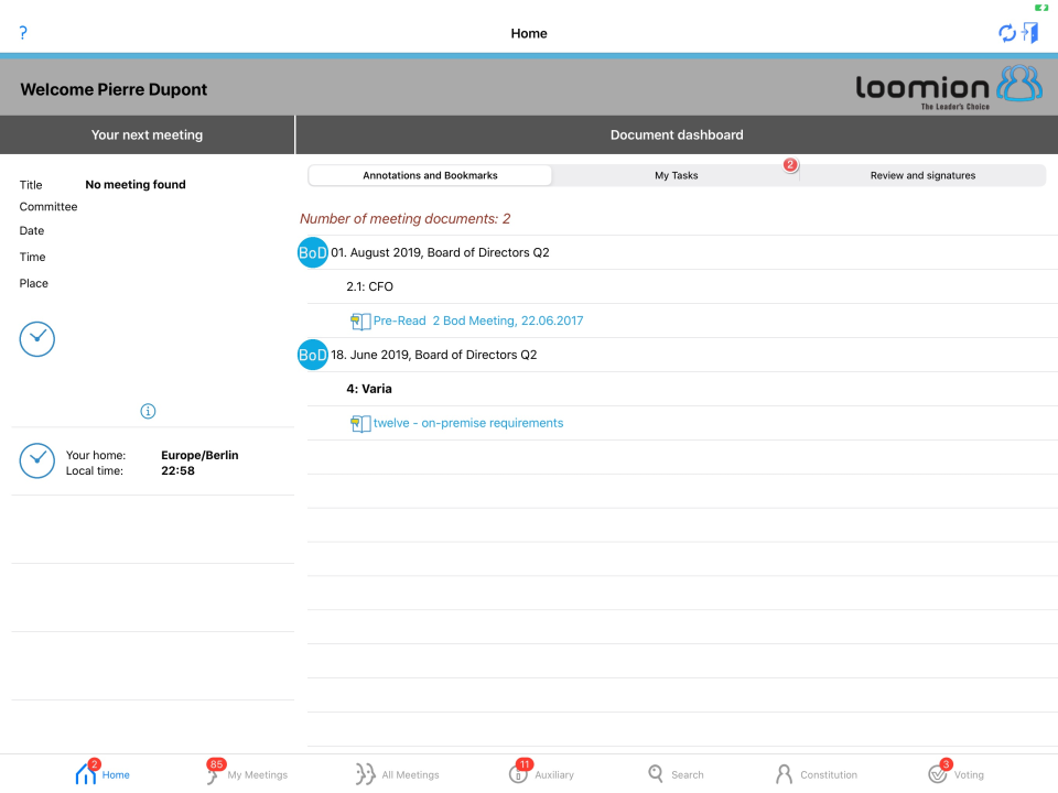 screenshot of Twelve Directors' Portal